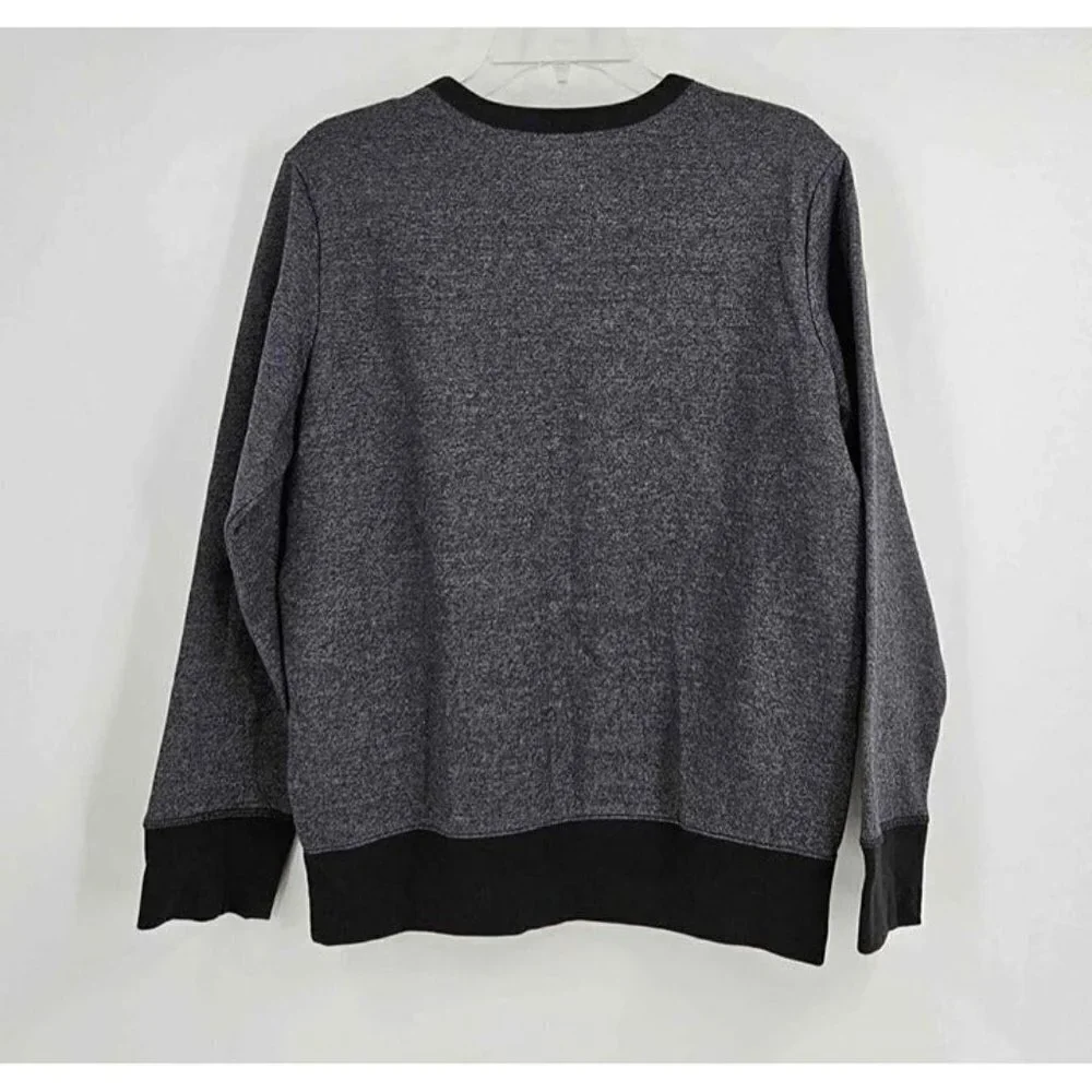 New Athletic Works Boys Fleece Crew Black Gray Sweatshirt Sz XL (14-16) Husky